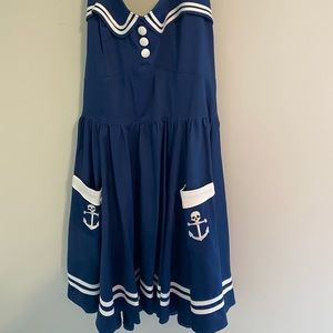 Navy Pinup style halter dress